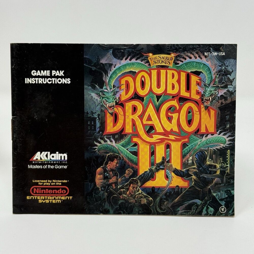 Double Dragon III The Sacred Stones Nintendo NES Manual Only Authentic No Game